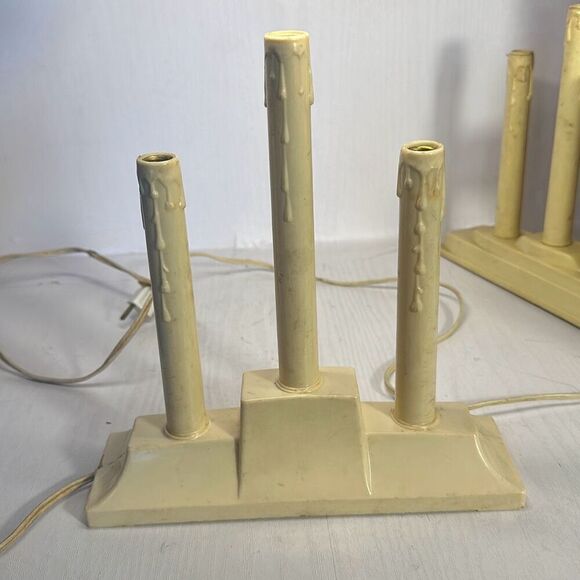 Vintage Christmas Window Electric Plastic Wax Drip Candle Stick Lights Bundle - Picture 4 of 7